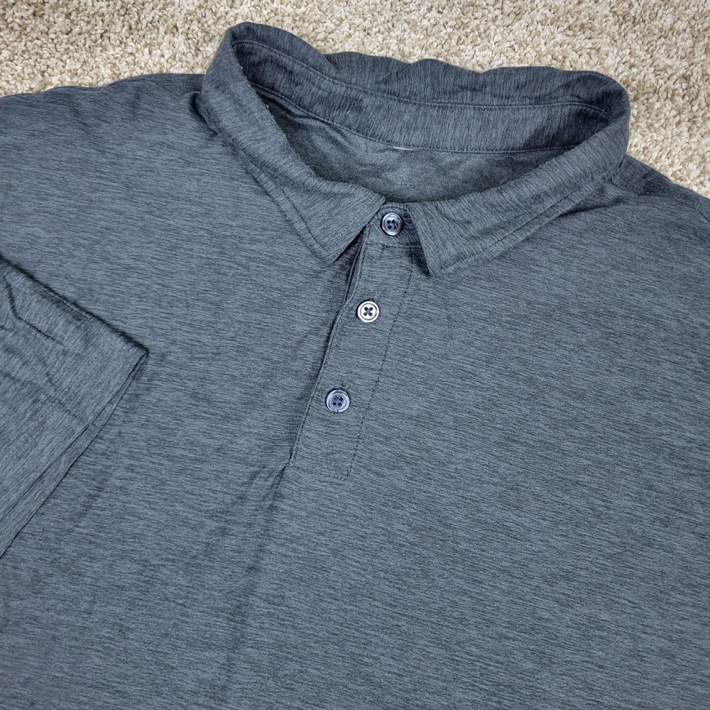 Vuori Mens XL Solid Gray Performance Stretch Polo Short Sleeve